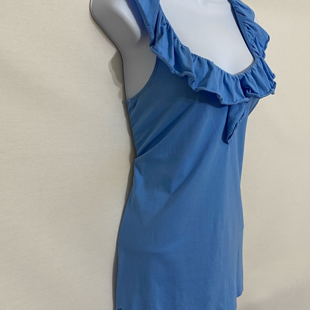 Lilly Pulitzer Blue Ruffle Blouse - Picture 7 of 14